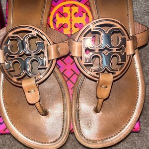 Tory Burch Miller Leather Sandals. original box & dust bag included